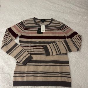 NWT - Charter Club Luxury Striped Cashmere Sweater. Size S.